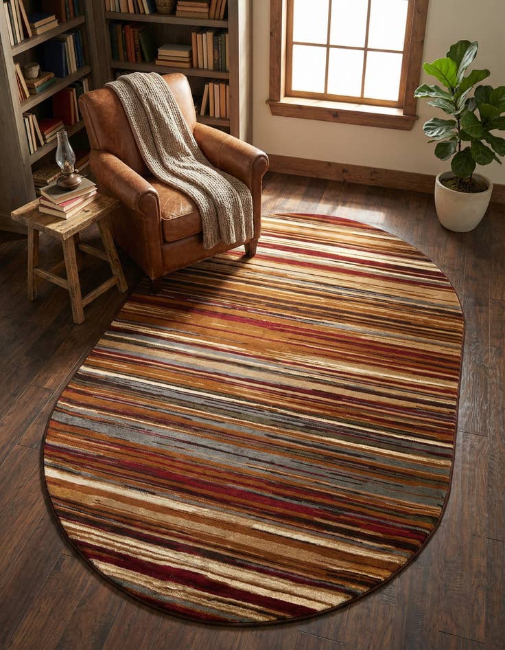 Detail image of 5' 3 x 8' Coffee Shop Oval Rug