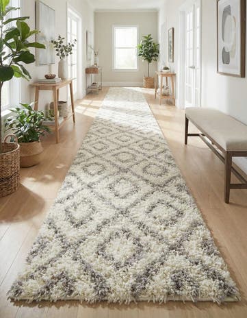 3' 3 x 16' 5 Lattice Shag Runner Rug
