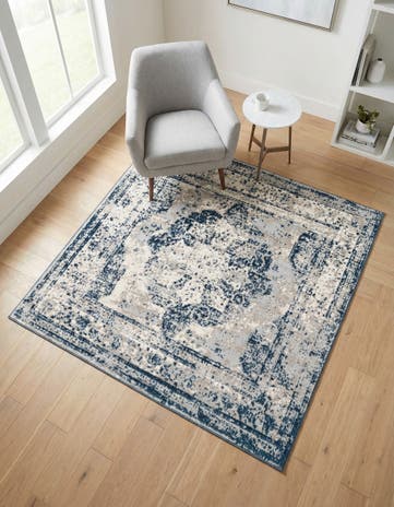 Blue Monte Carlo Square Rug