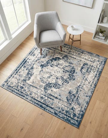 Blue Monte Carlo Square Rug