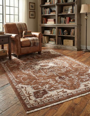 Terracotta Rust Red Grand Tradition Rug