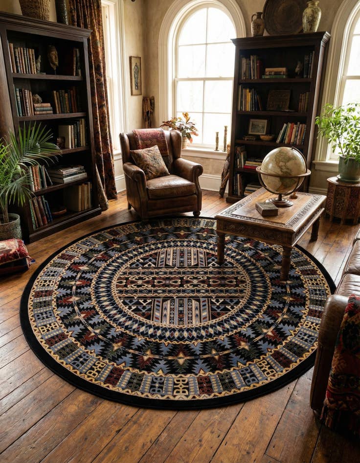 Detail image of  10' x 10' Bokhara Round Rug