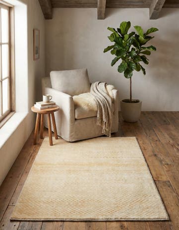 3' 4 x 4' 9 Hand Knotted Kashkuli Gabbeh Wool Rug