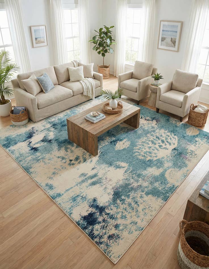 Detail image of 10' x 10'  Washable Capri Square Rug