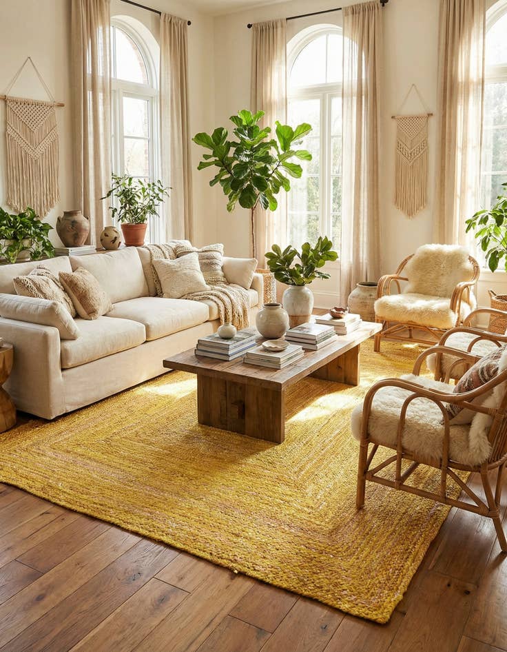 Detail image of 9' x 12' 2  Hand Braided Chindi Rug