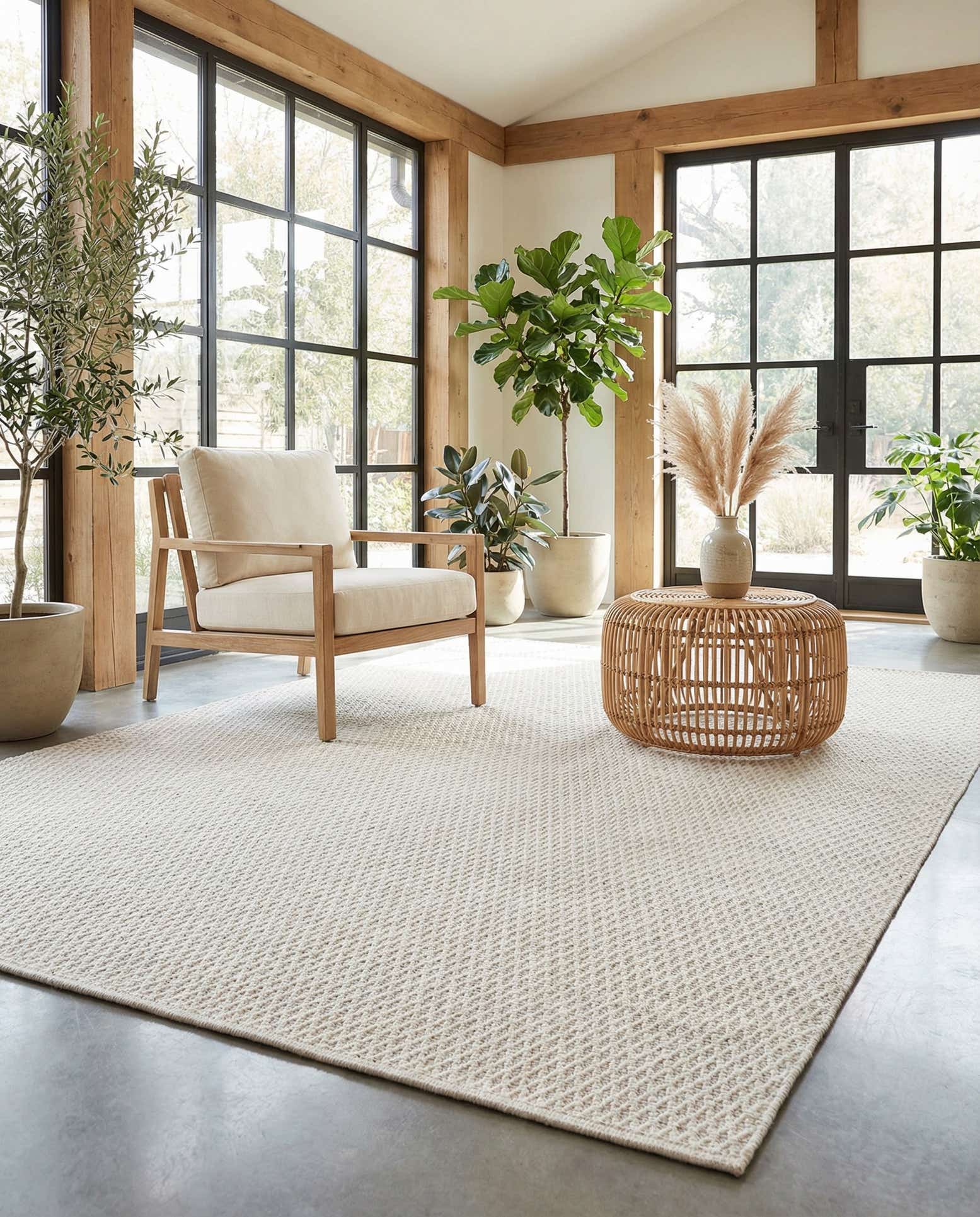 275cm x 365cm Handgewebt Lattice Wool Teppich