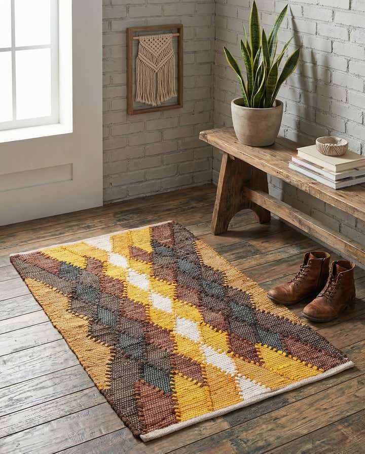 2' x 3' 1 Hand Braided Chindi Cotton Rug