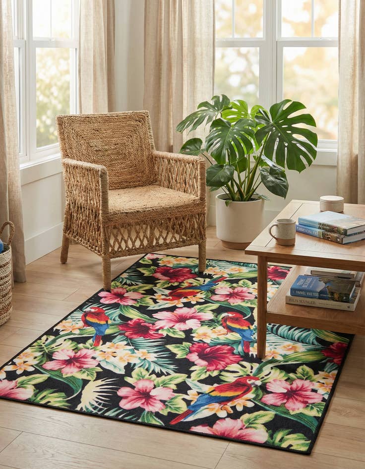 Detail image of 4' x 6' Washable Jill Zarin Caribbean Saint Lucia Indoor / Outdoor Rug