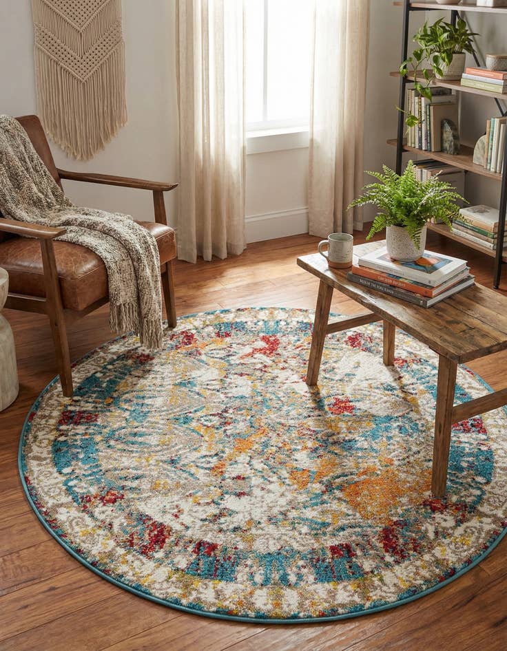 Detail image of 4' x 4' Venice Round Rug