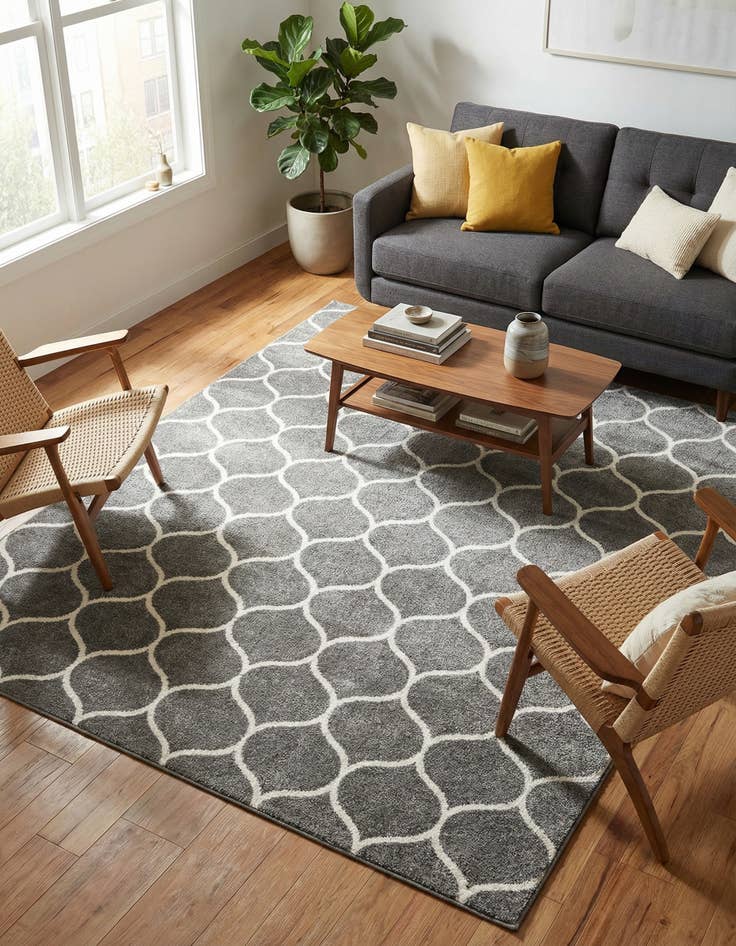 Detail image of 7' 10 x 10' Trellis Frieze Rug