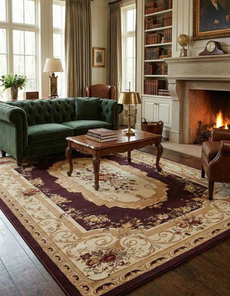 Detail image of 9' x 12' Classic Aubusson Rug