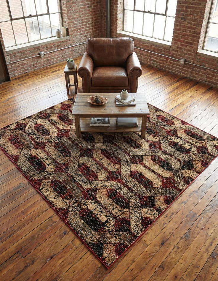 Detail image of 7' 10 x 7' 10 Saturn Square Rug