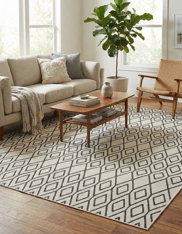 Ivory Easy-Clean Jill Zarin Turks and Caicos Indoor / Outdoor Rug