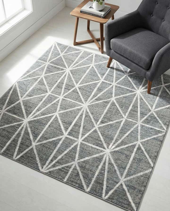 5' 3 x 5' 3 Lattice Trellis Square Rug