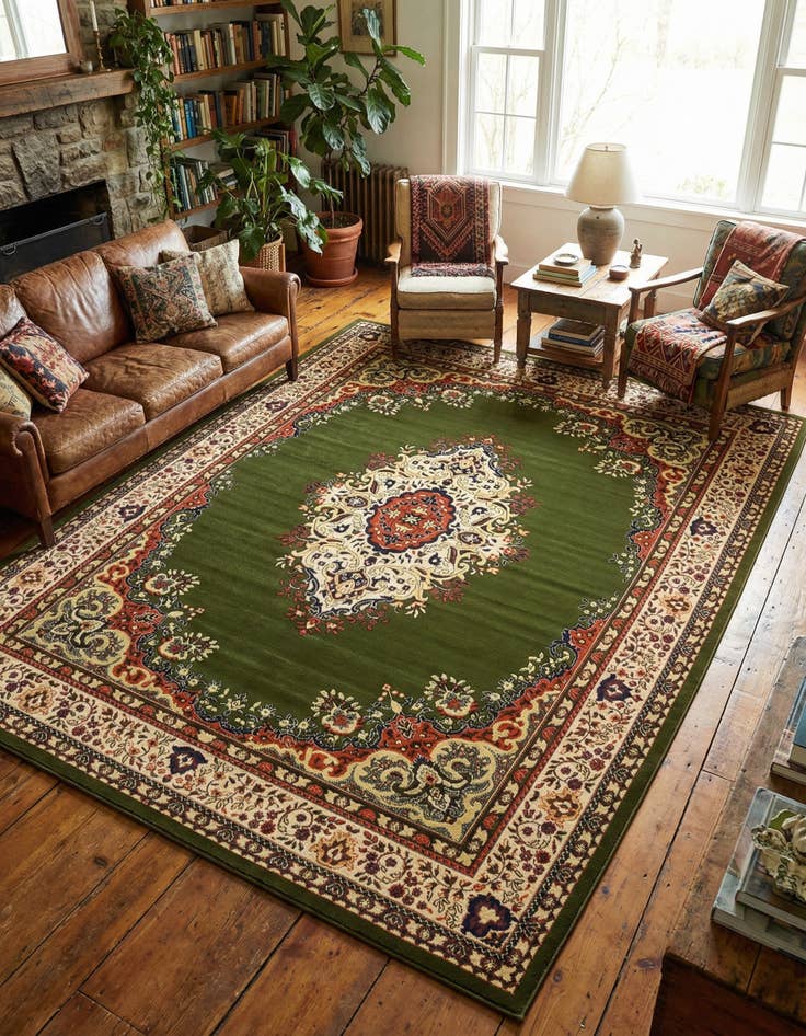 Detail image of 9' x 12' Mashad Design Rug