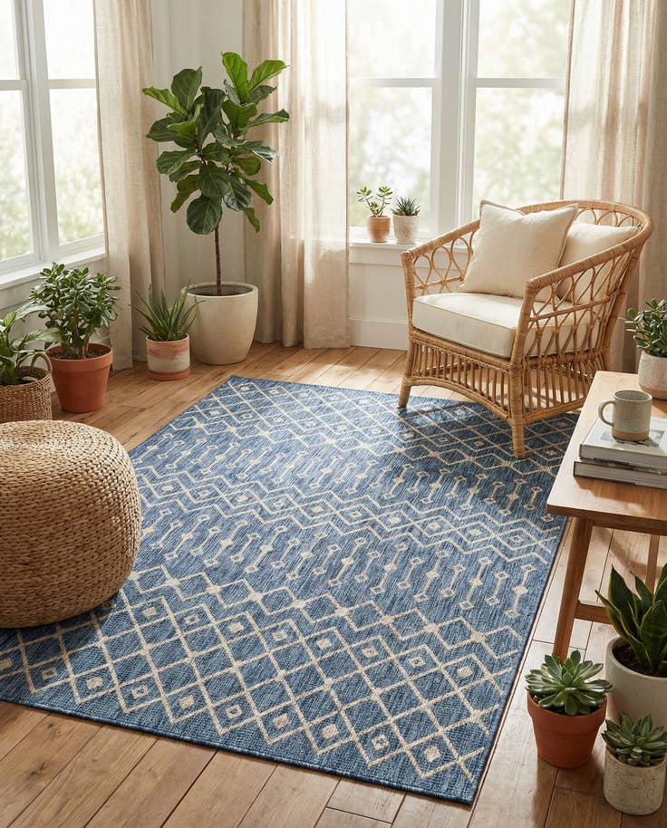 Detail image of 6' x 9' Easy-Clean Lattice Indoor / Outdoor Rug