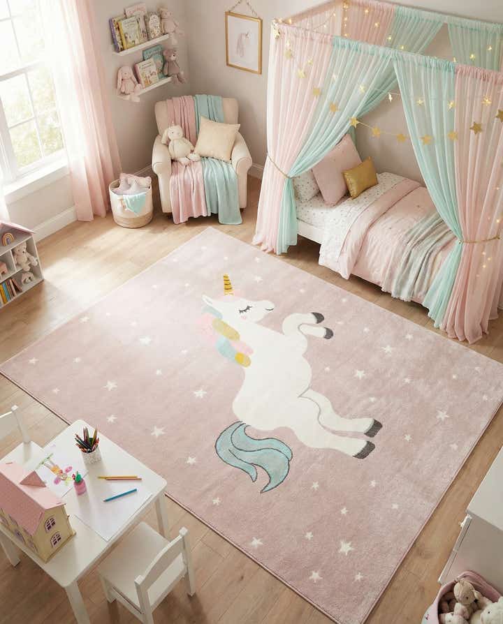 7' 10 x 10' Unicorn Whimsy Kids Rug