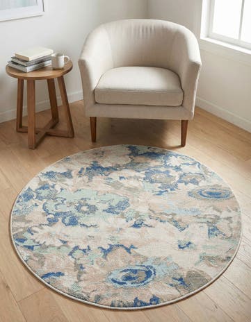 Blue Lotus Round Rug
