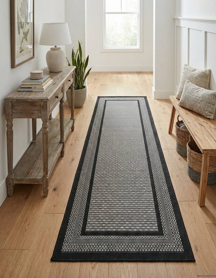 Detail image of 2' 2 x 6' Washable Border Indoor / Outdoor Runner Rug