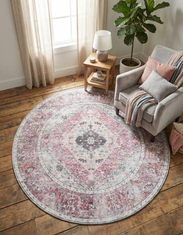 6' x 6' Washable Yara Round Rug