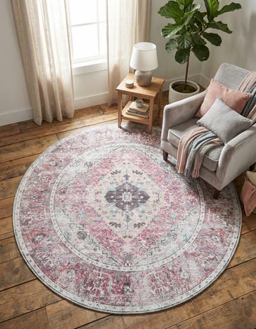 6' x 6' Washable Yara Round Rug