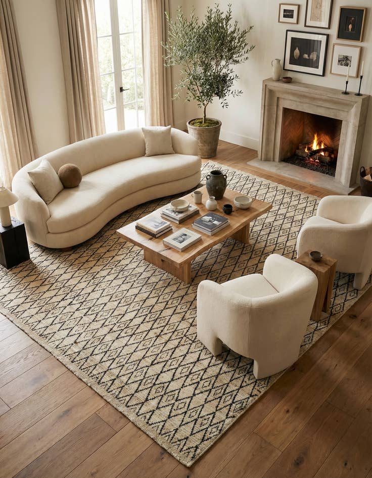 Detail image of 9' 5 x 11' 7 Hand Knotted Moroccan Wool Rug