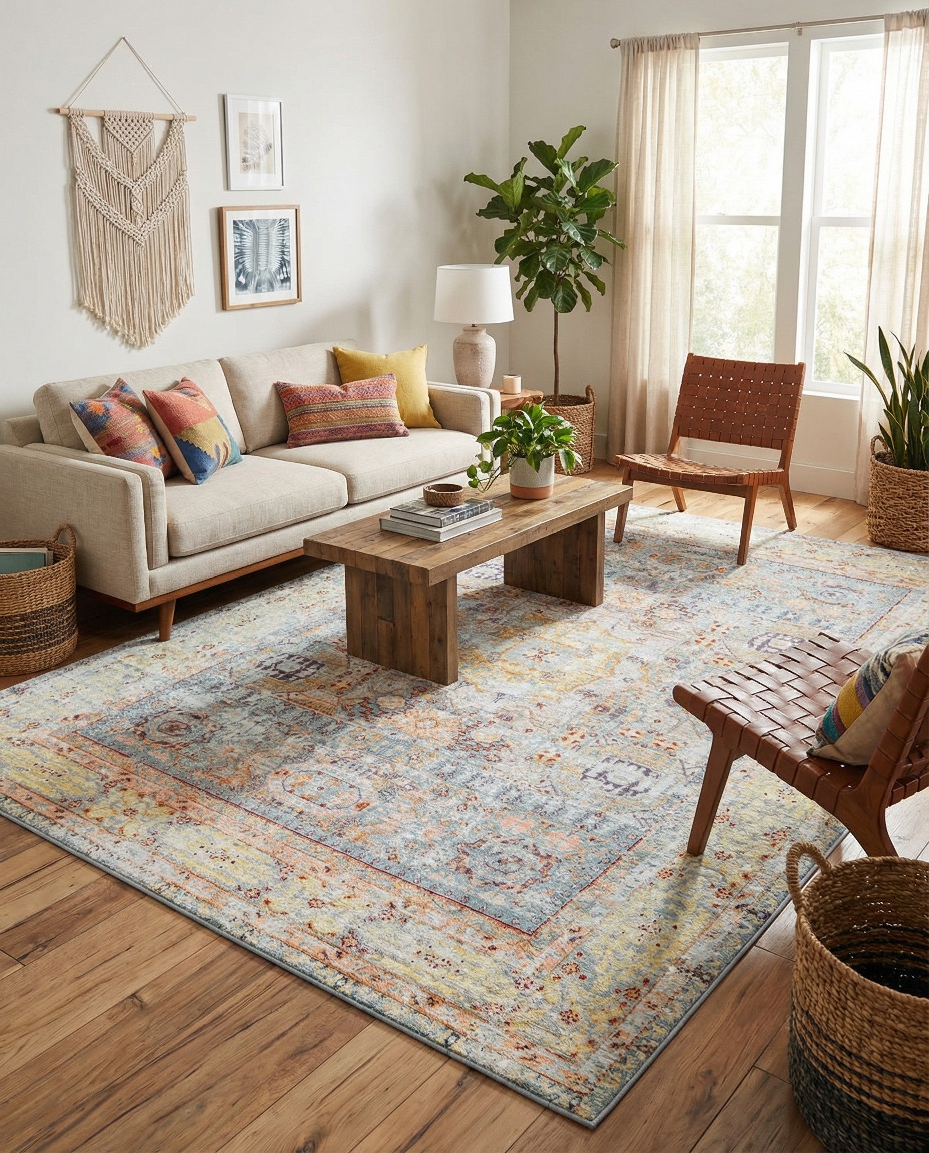 215cm x 305cm Aqua Rug
