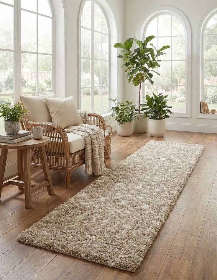 Detail image of  2' 7 x 10' Moroccan Trellis Shag Runner Rug