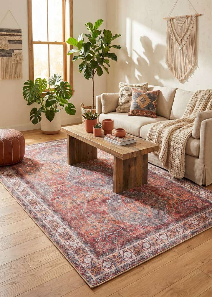 5' 1 x 8' Washable Timeless Rug