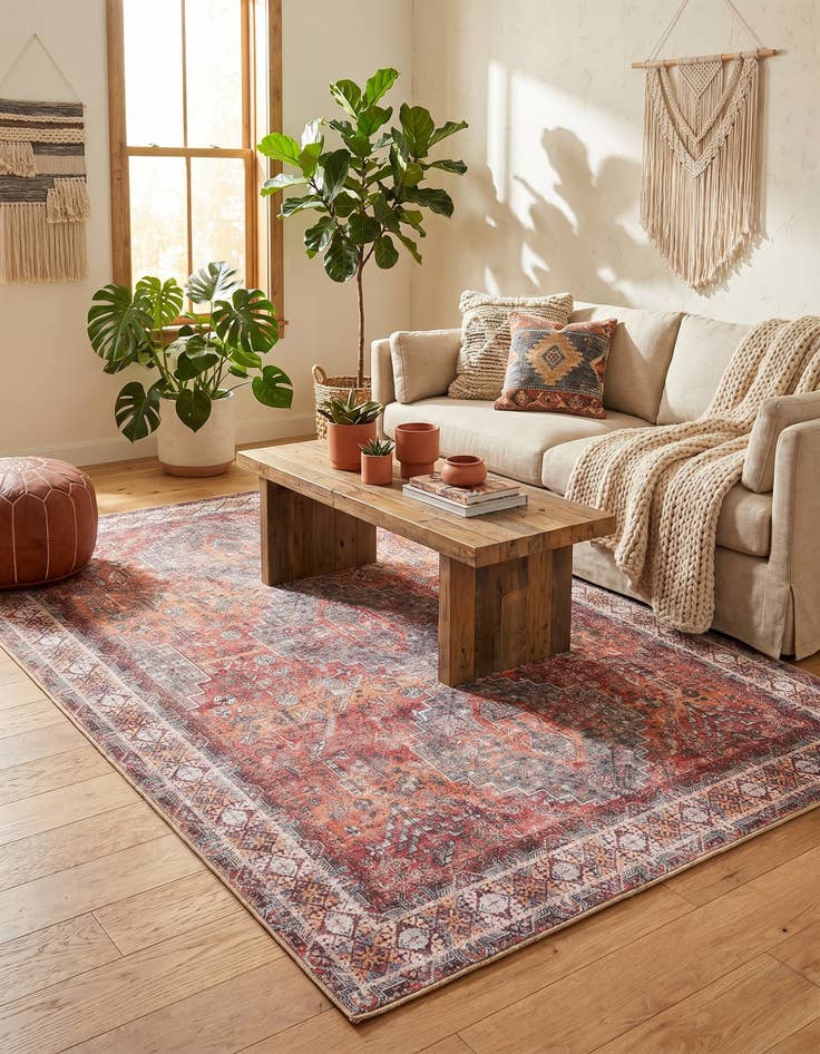 Detail image of 5' 1 x 8' Washable Timeless Rug