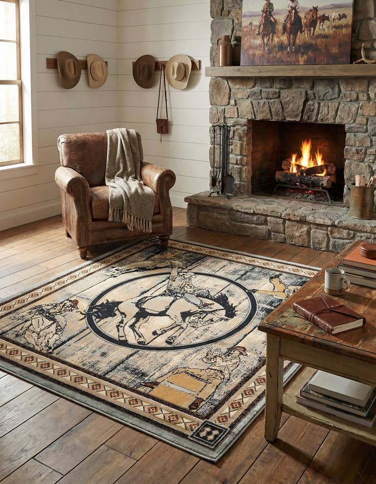 Detail image of 7' 10 x 7' 10 Pioneer Square Rug