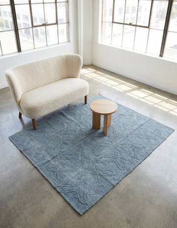 5' 3 x 6' 5 Hand Woven Kilim Modern Wool Square Rug