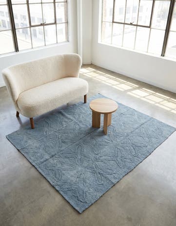 5' 3 x 6' 5 Hand Woven Kilim Modern Wool Square Rug