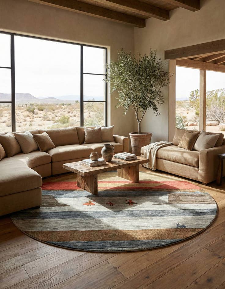 Detail image of 12' 2 x 12' 2 Kashkuli Gabbeh Round Rug