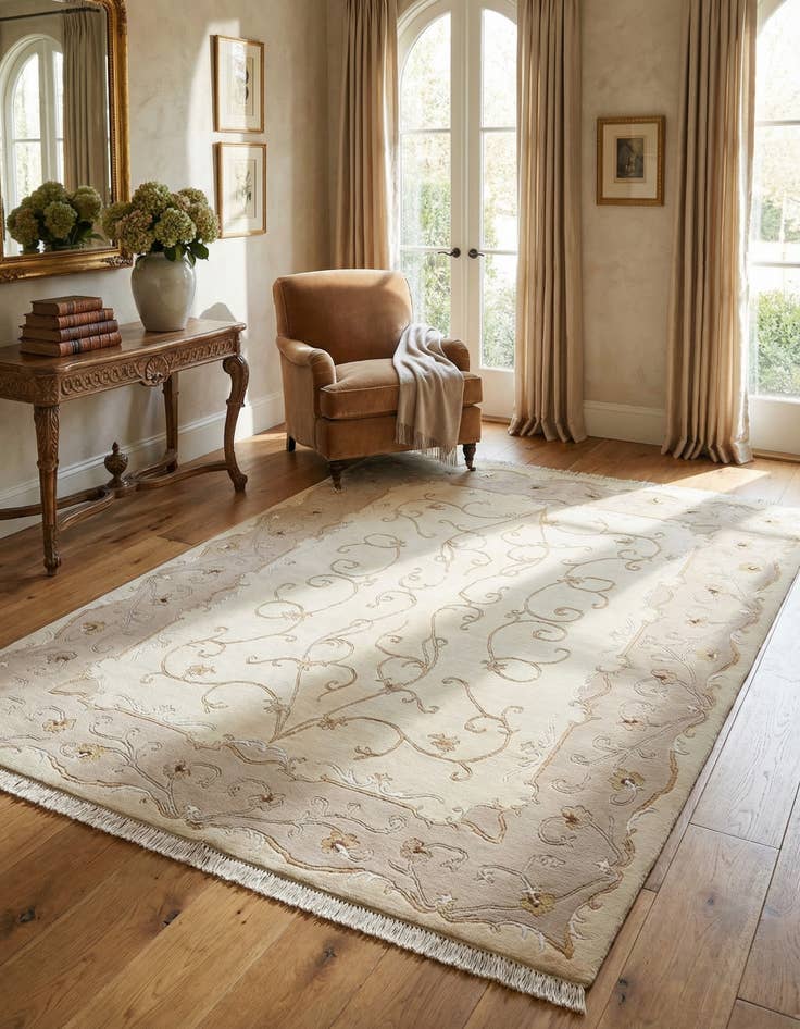 Detail image of 4' 11 x 6' 7 Hand Knotted Darya Wool Rug