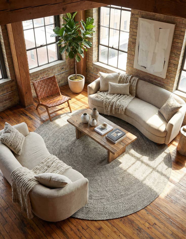 Detail image of 10' x 10'  Hand Tweed Braided Jute Round Rug