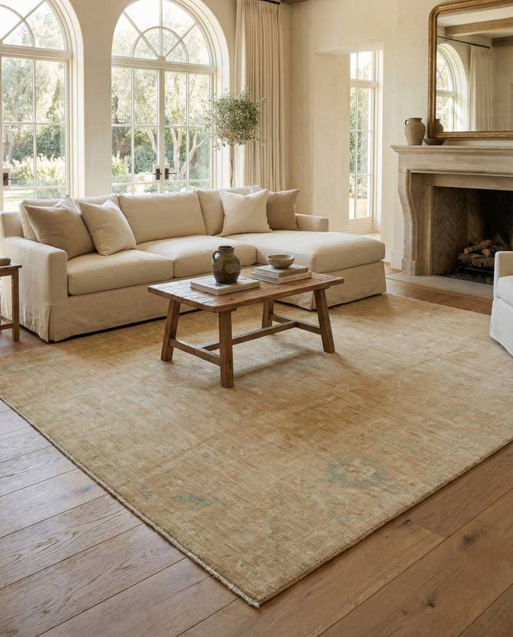 Detail image of 8' 3 x 10' Hand Knotted Oushak Wool Rug