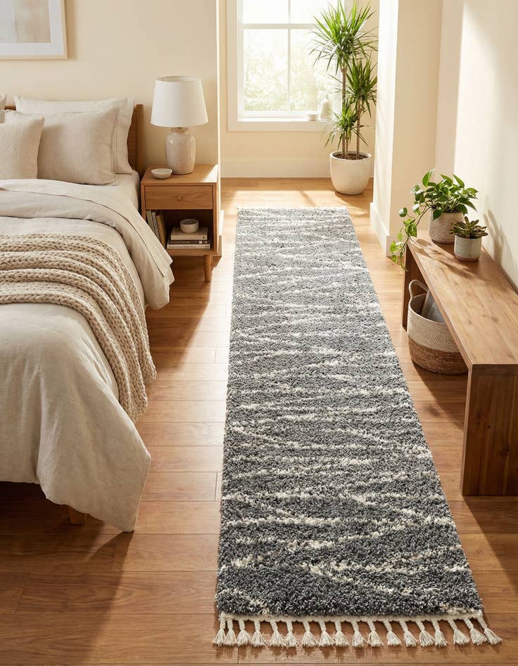 Detail image of 2' 7 x 12' Serenity Shag Runner Rug