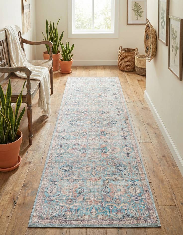 Detail image of 2' x 8'  Washable Nostalgia Runner Rug