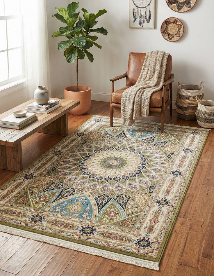 Detail image of 5' 3 x 8' Nain Design Rug