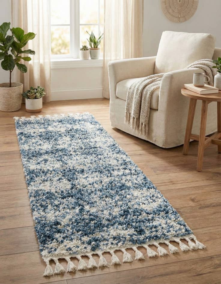 Detail image of 2' x 6' Serenity Shag Runner Rug