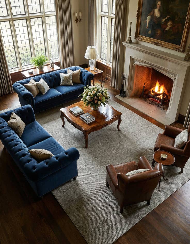 Detail image of 10' x 13' 1  Hand Woven Jill Zarin English Manor Farmhouse Wool Rug