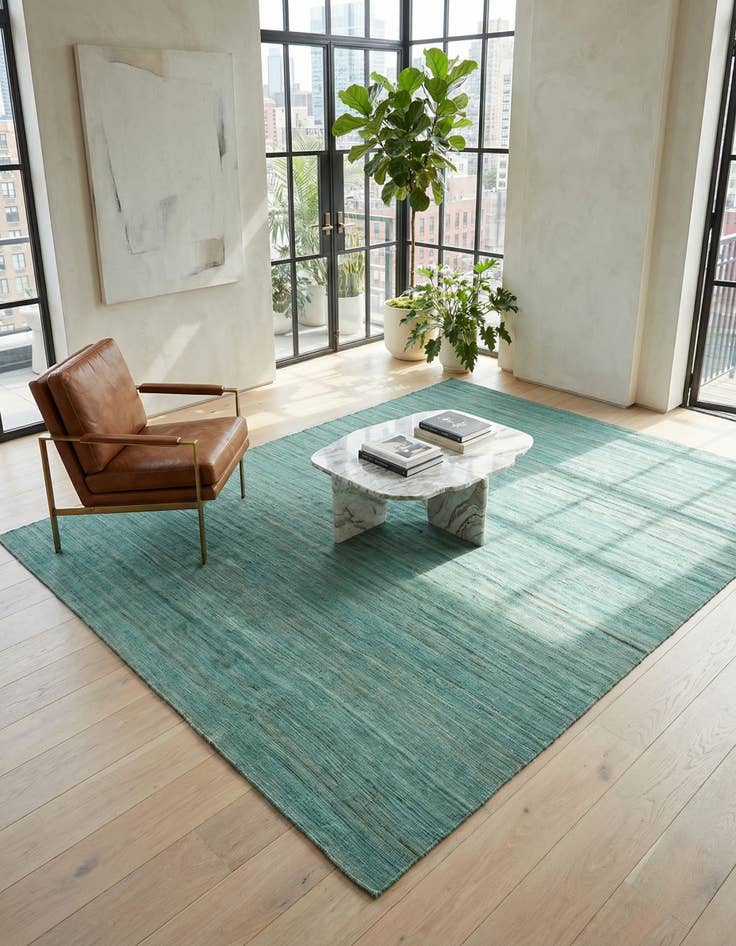 Detail image of 6' 10 x 9' 6 Hand Woven Kilim Modern Wool Rug