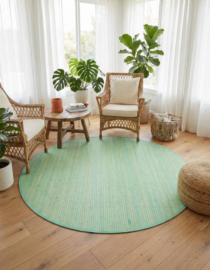 Detail image of 7' x 7' Bamboo Round Rug