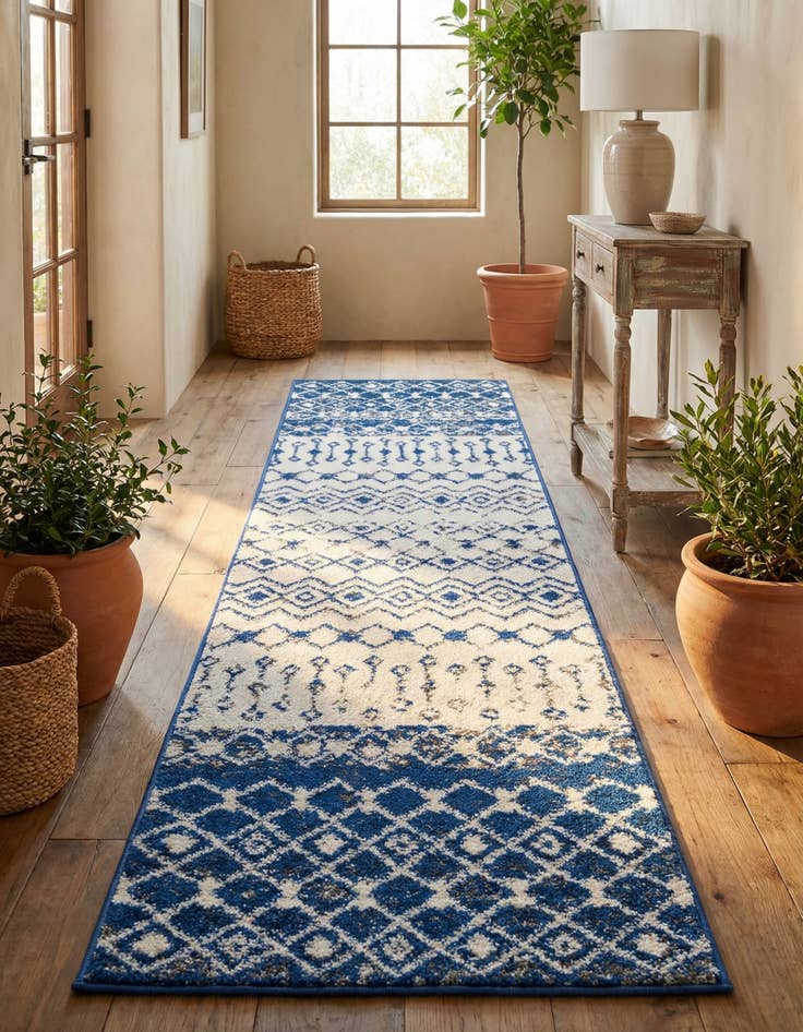 Detail image of 2' x 8' Moroccan Trellis Runner Rug