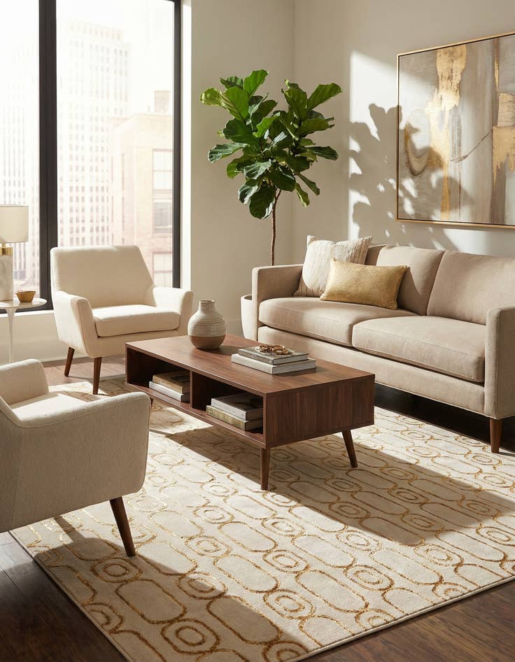 Detail image of  5' 3 x 8' Vogue Geo Rug