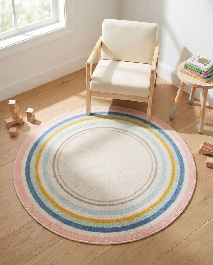 3' 3 x 3' 3 Lotus Round Rug