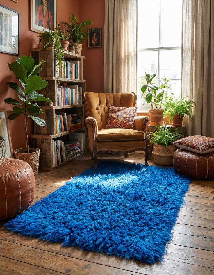 Detail image of 2' 4 x 4' 4 Hand Knotted Moroccan Wool Rug