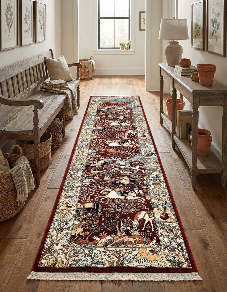 Detail image of  3' x 13' Nain Design Runner Rug