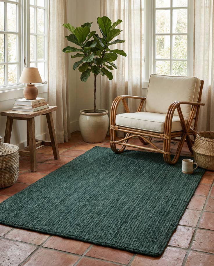 Detail image of 3' 1 x 5' 1 Handmade Braided Jute Rug